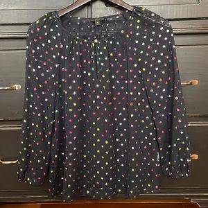 J.Crew Swiss dot polka dot blouse